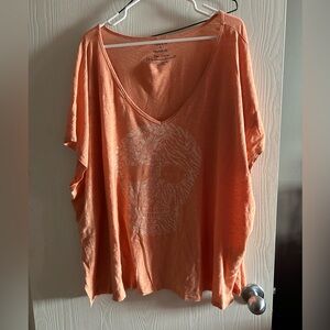 Torrid Orange Skull V-Neck Tee